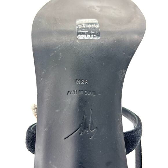 NEW Giuseppe Zanotti Phoebe Crystal Embellished Flower T Bar Sandals 38.5 - Picture 9 of 9